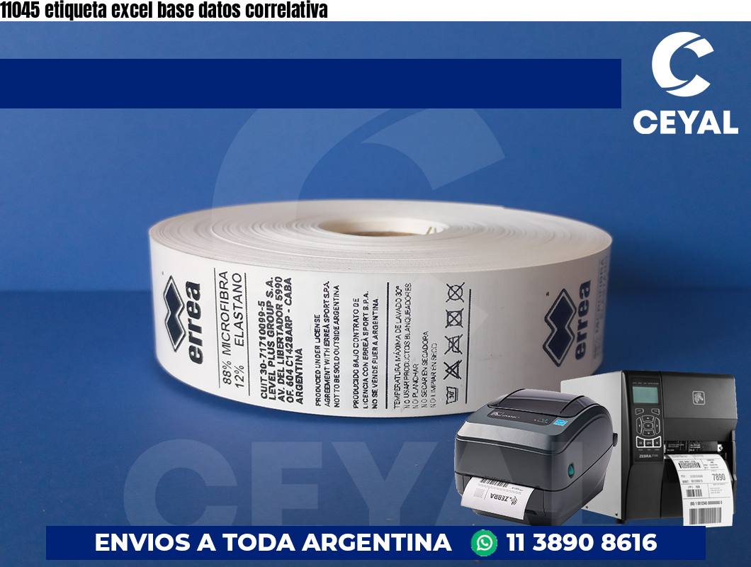 11045 etiqueta excel base datos correlativa
