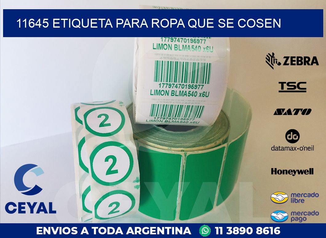 11645 ETIQUETA PARA ROPA QUE SE COSEN