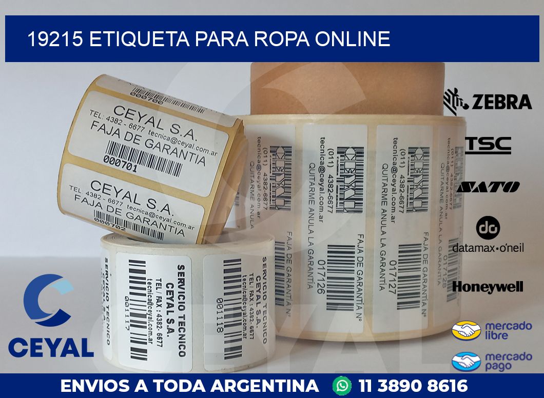 19215 ETIQUETA PARA ROPA ONLINE