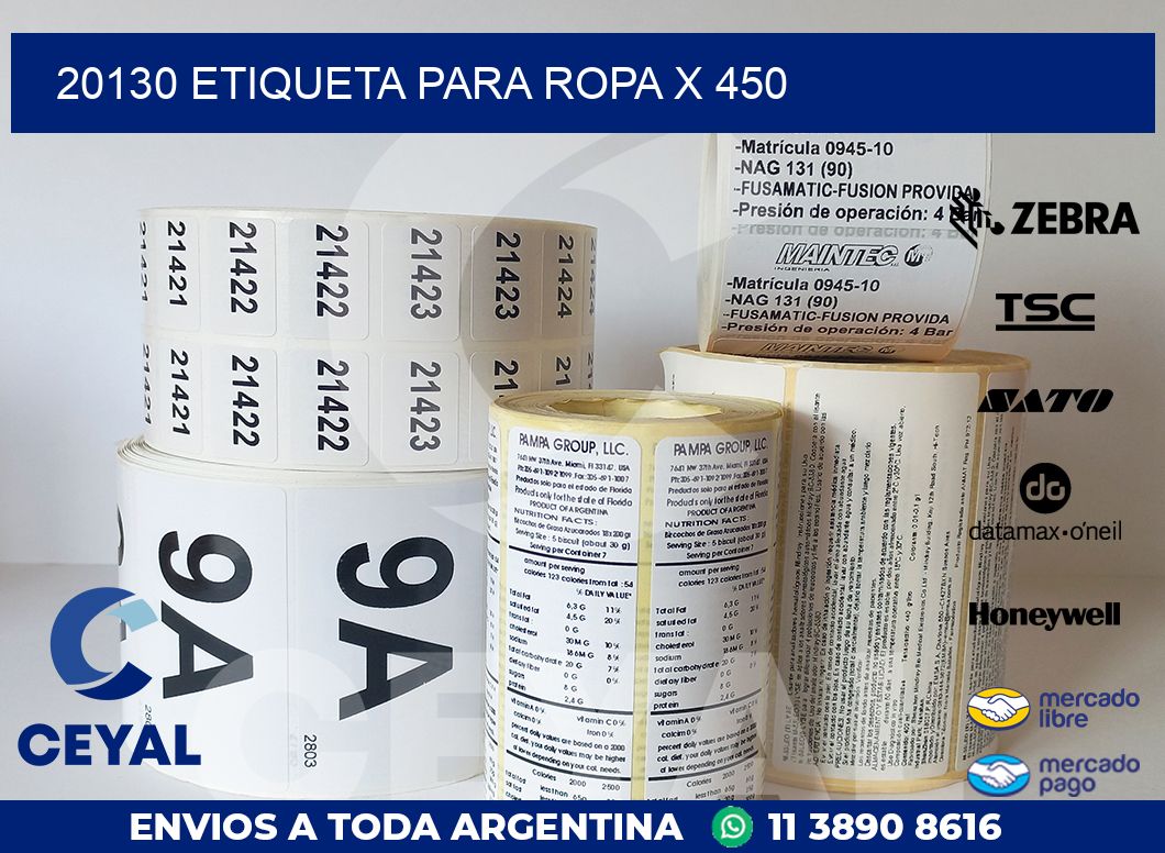 20130 ETIQUETA PARA ROPA X 450