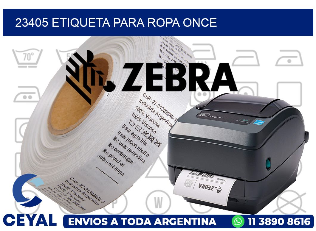 23405 ETIQUETA PARA ROPA ONCE