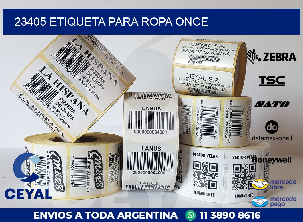 23405 ETIQUETA PARA ROPA ONCE