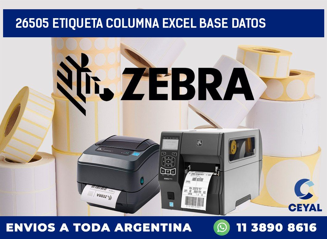 26505 etiqueta columna excel base datos