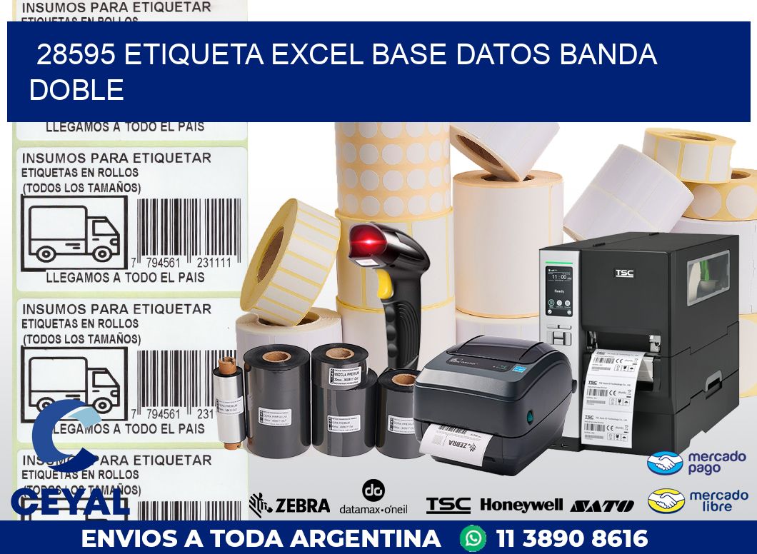 28595 etiqueta excel base datos banda doble