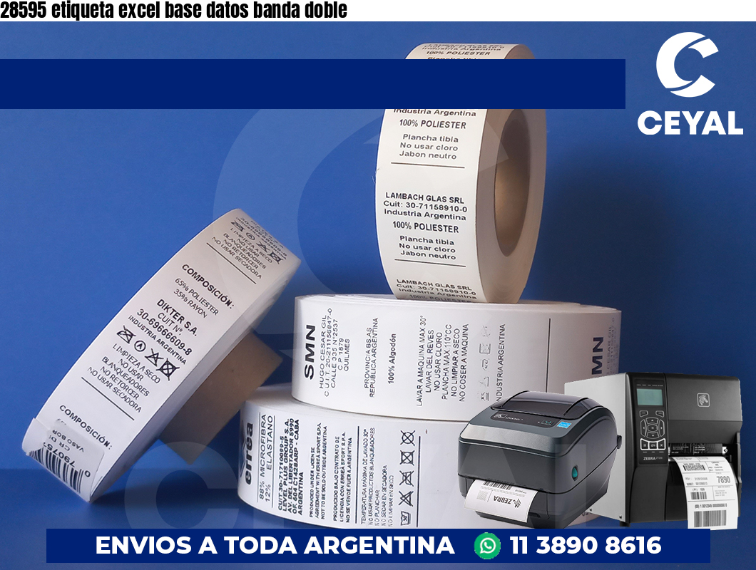 28595 etiqueta excel base datos banda doble