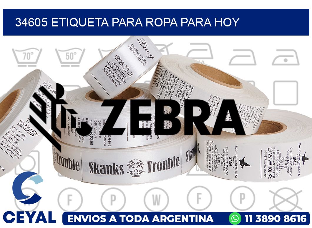 34605 ETIQUETA PARA ROPA PARA HOY