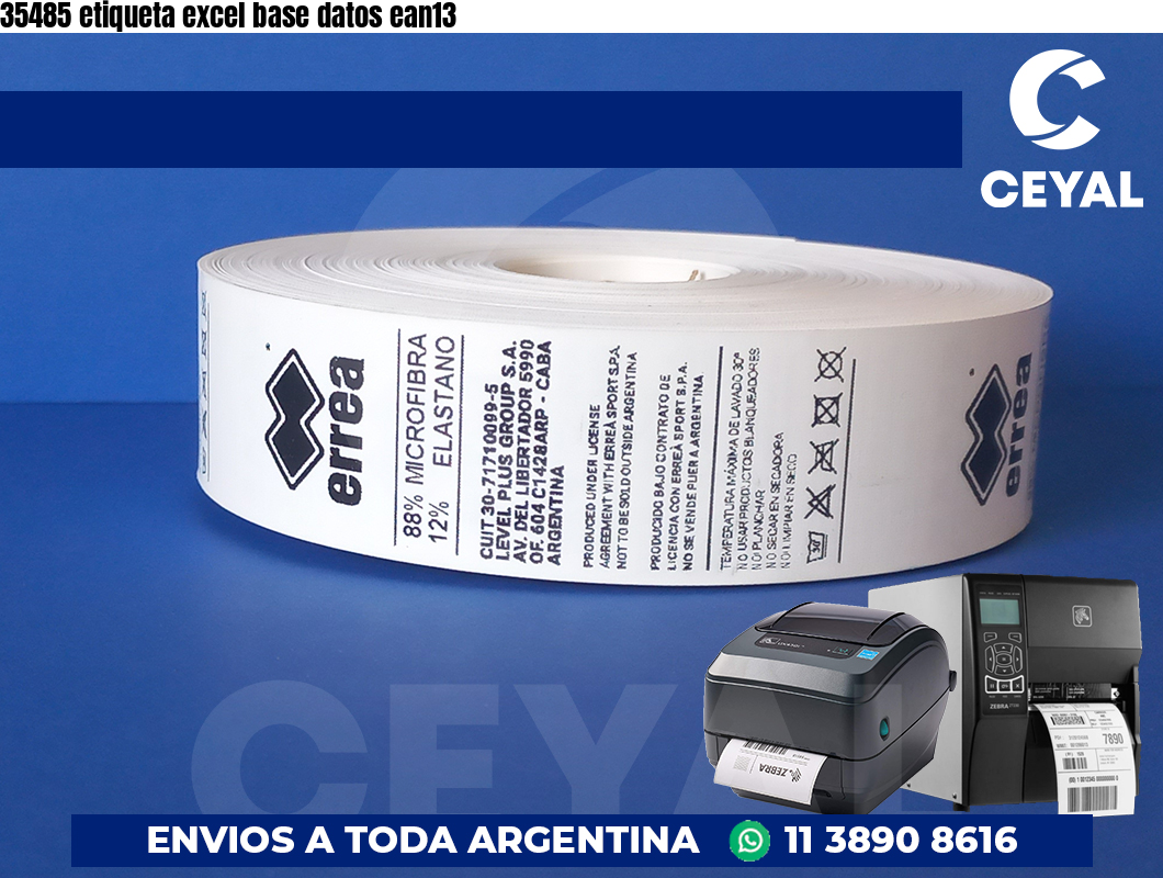 35485 etiqueta excel base datos ean13