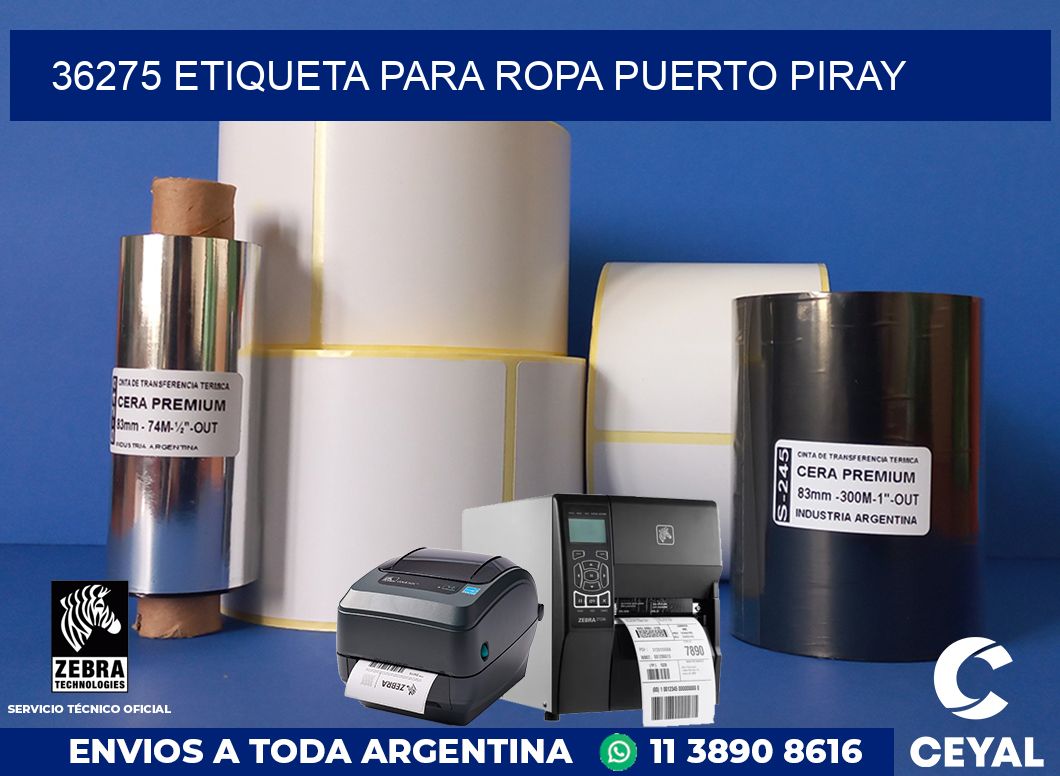 36275 ETIQUETA PARA ROPA PUERTO PIRAY