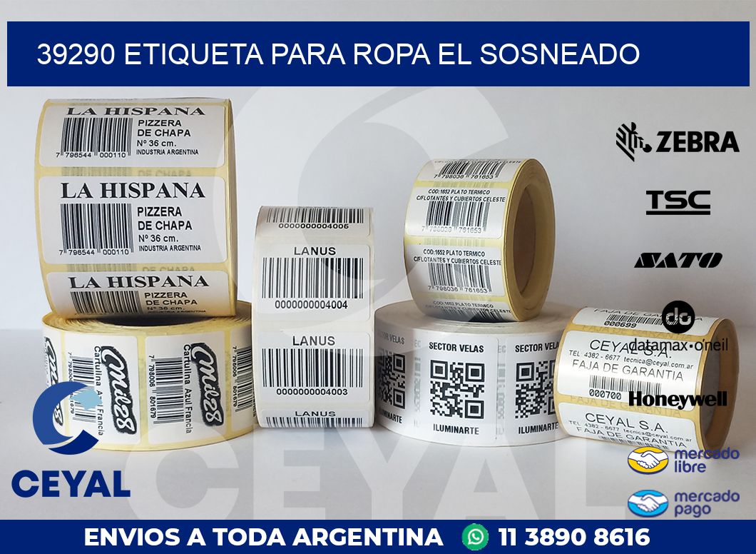 39290 ETIQUETA PARA ROPA EL SOSNEADO