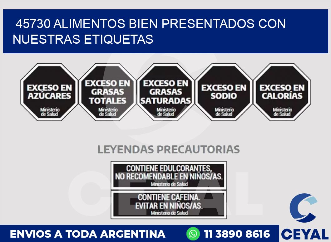 45730 ALIMENTOS BIEN PRESENTADOS CON NUESTRAS ETIQUETAS