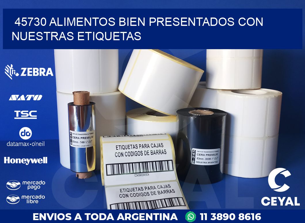45730 ALIMENTOS BIEN PRESENTADOS CON NUESTRAS ETIQUETAS