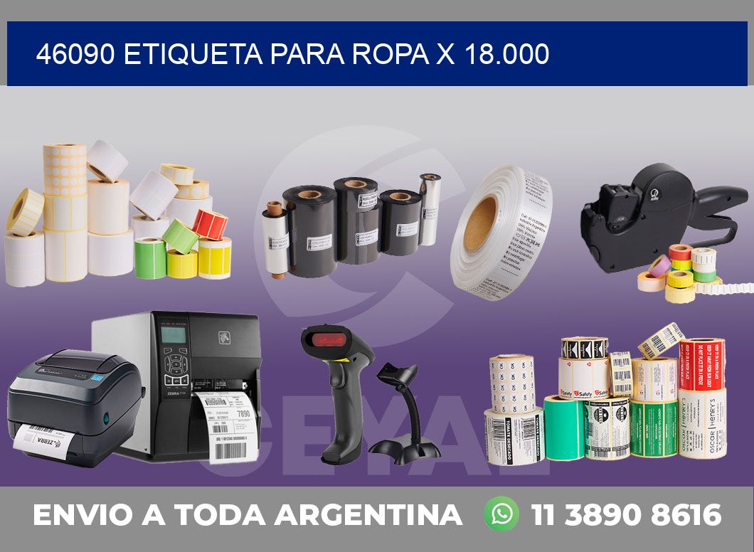46090 ETIQUETA PARA ROPA X 18.000