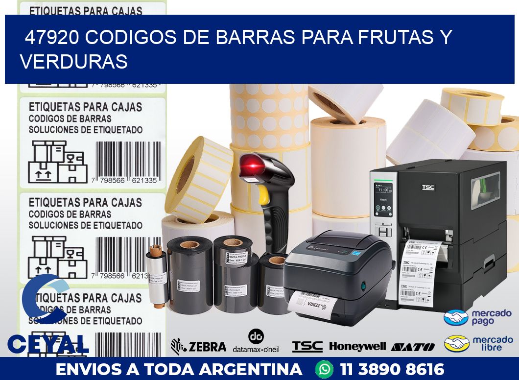 47920 CODIGOS DE BARRAS PARA FRUTAS Y VERDURAS