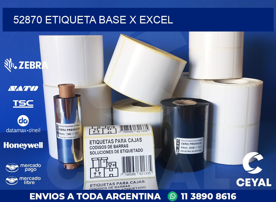 52870 etiqueta base x excel