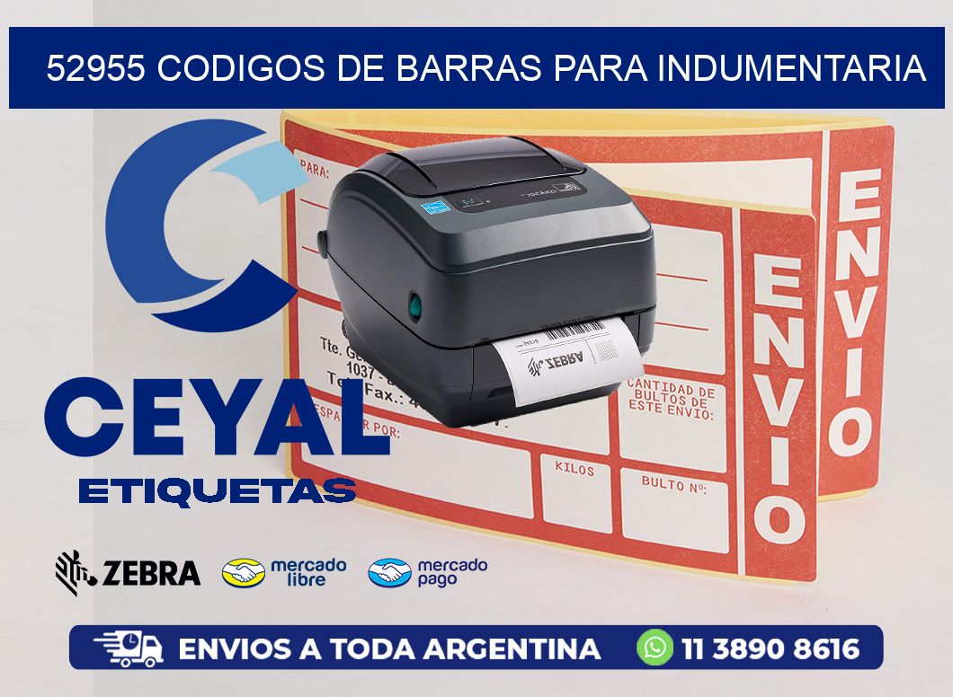 52955 CODIGOS DE BARRAS PARA INDUMENTARIA