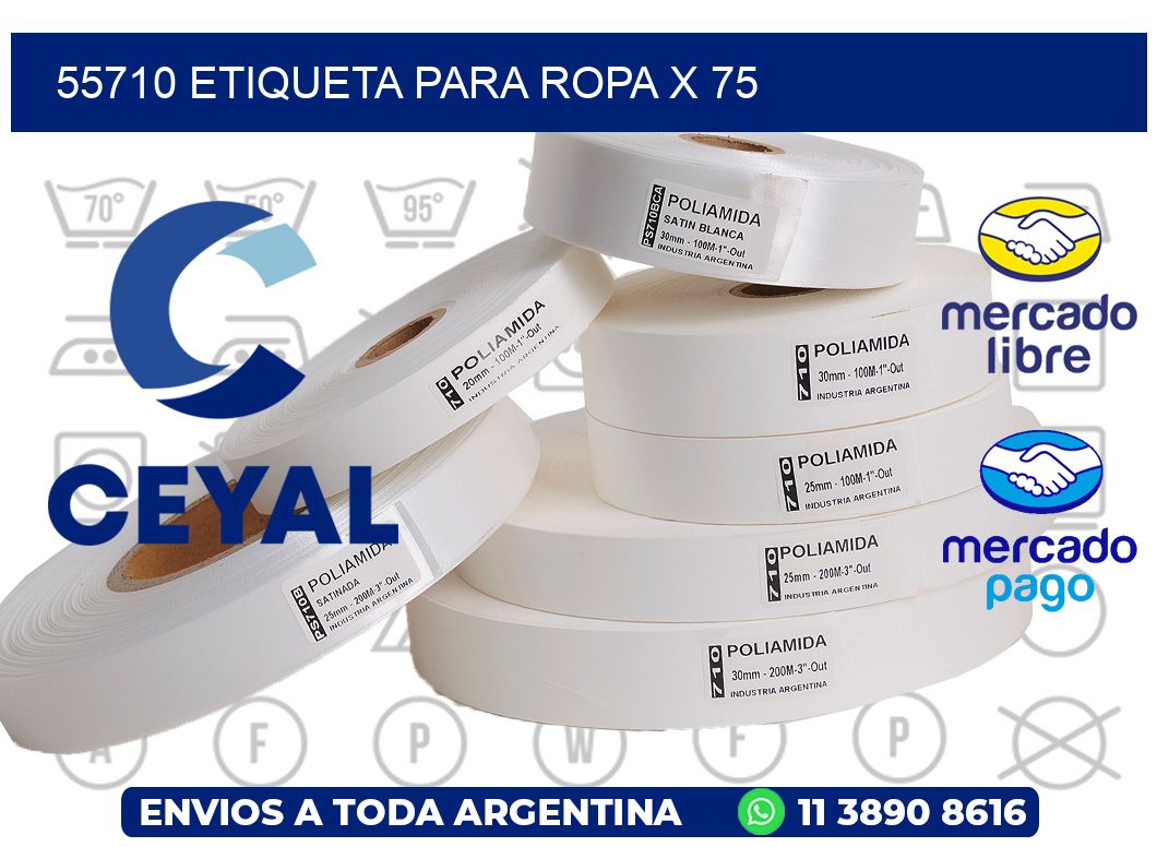 55710 ETIQUETA PARA ROPA X 75