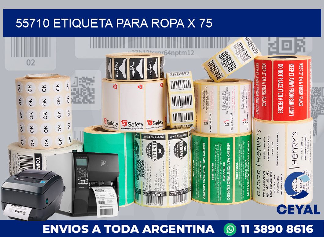 55710 ETIQUETA PARA ROPA X 75