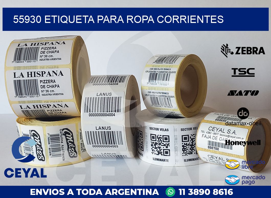 55930 ETIQUETA PARA ROPA CORRIENTES