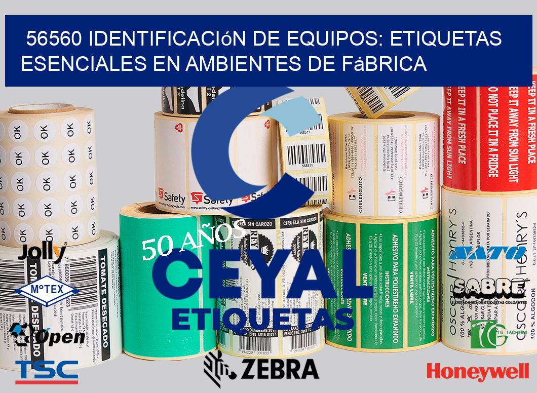 56560 Identificación de Equipos: Etiquetas Esenciales en Ambientes de Fábrica