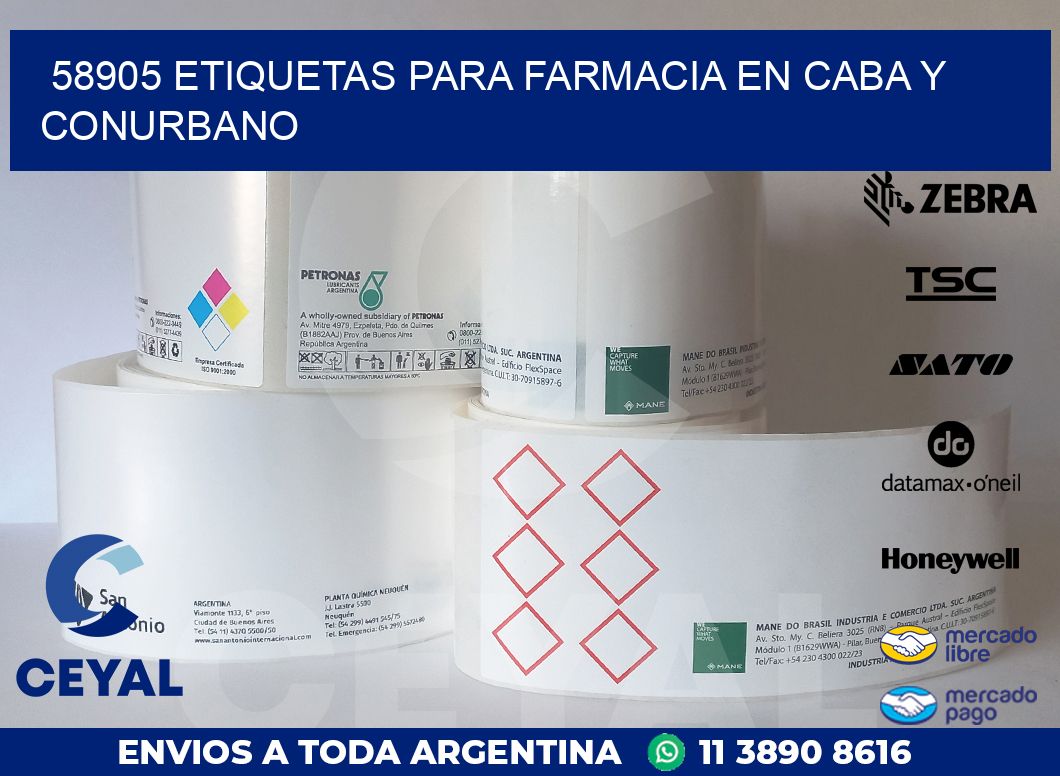 58905 ETIQUETAS PARA FARMACIA EN CABA Y CONURBANO