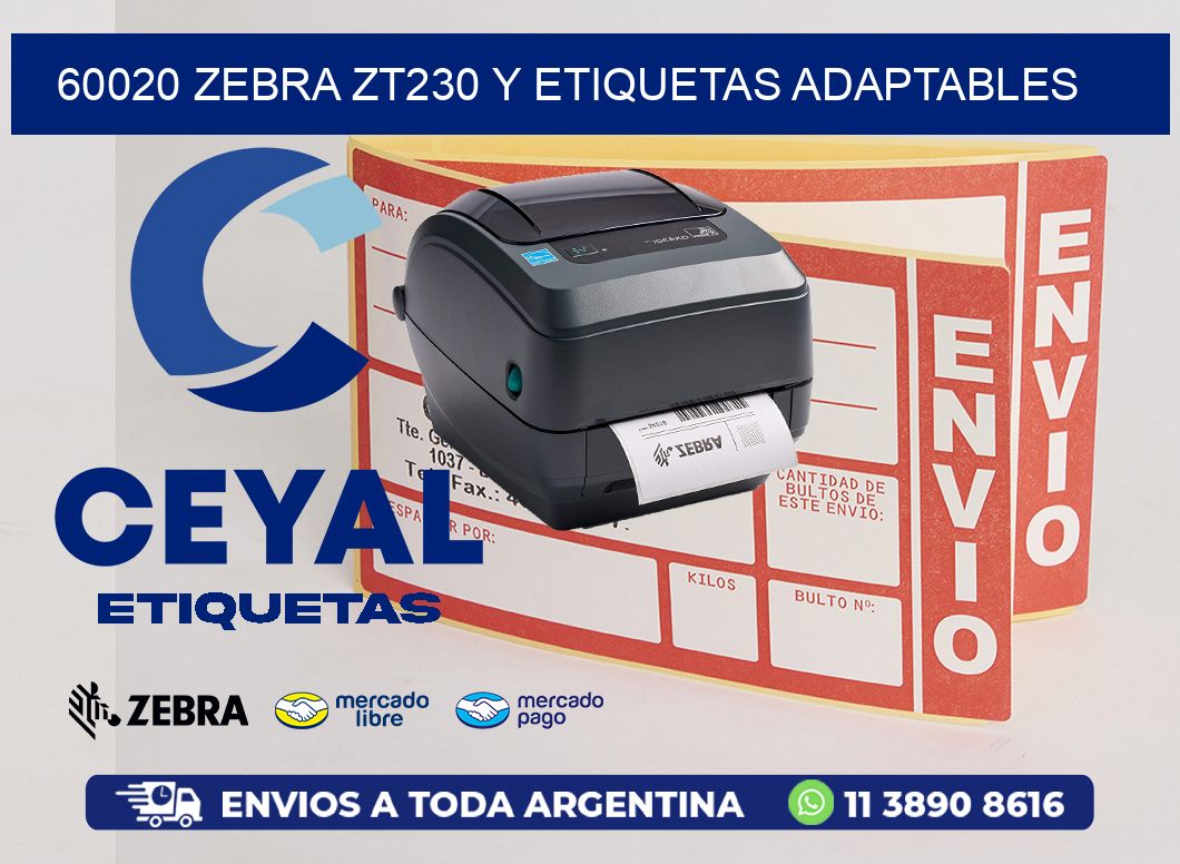 60020 Zebra ZT230 y Etiquetas Adaptables