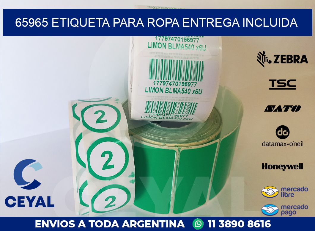65965 ETIQUETA PARA ROPA ENTREGA INCLUIDA