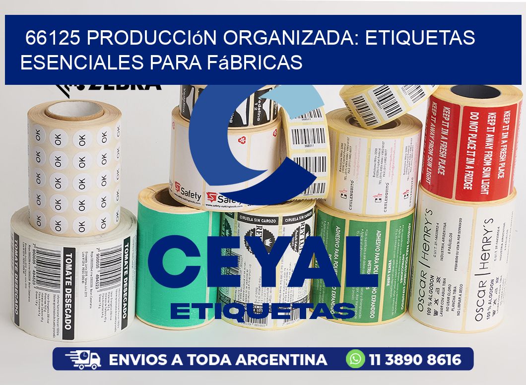 66125 Producción Organizada: Etiquetas Esenciales para Fábricas