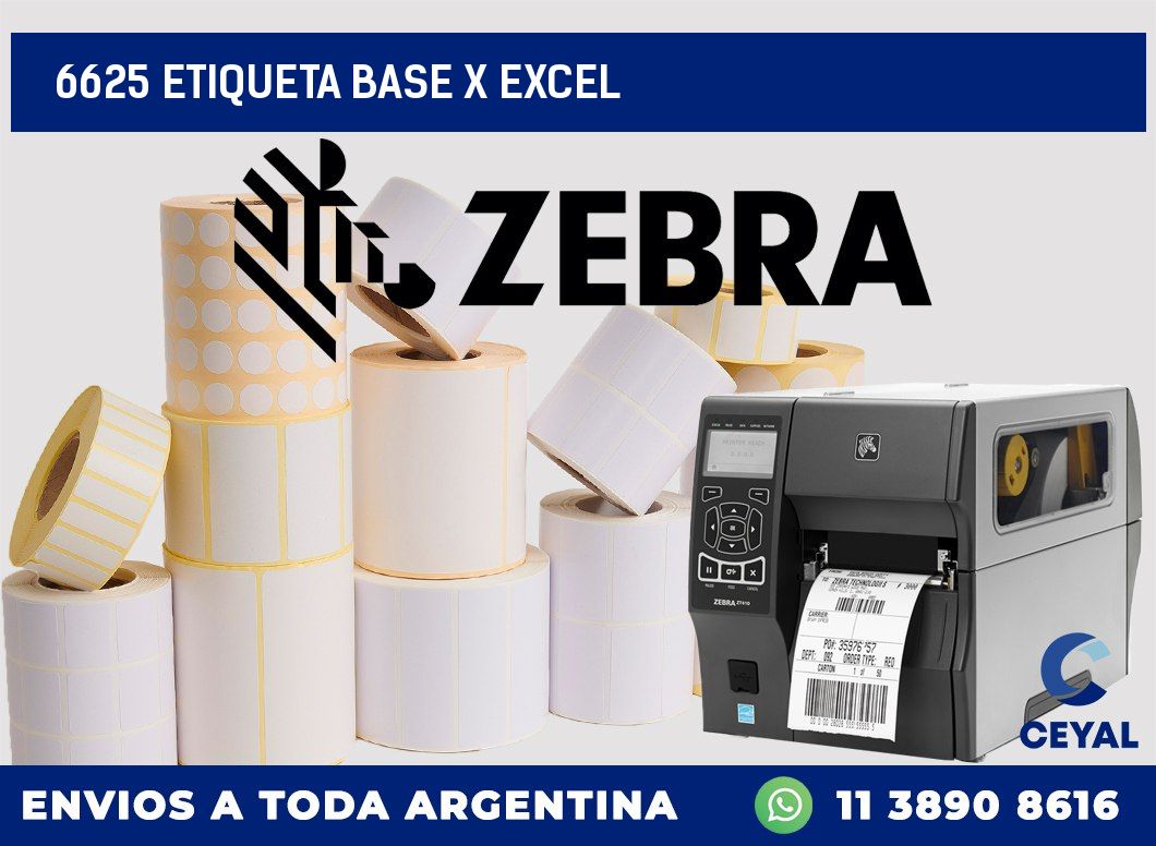 6625 etiqueta base x excel