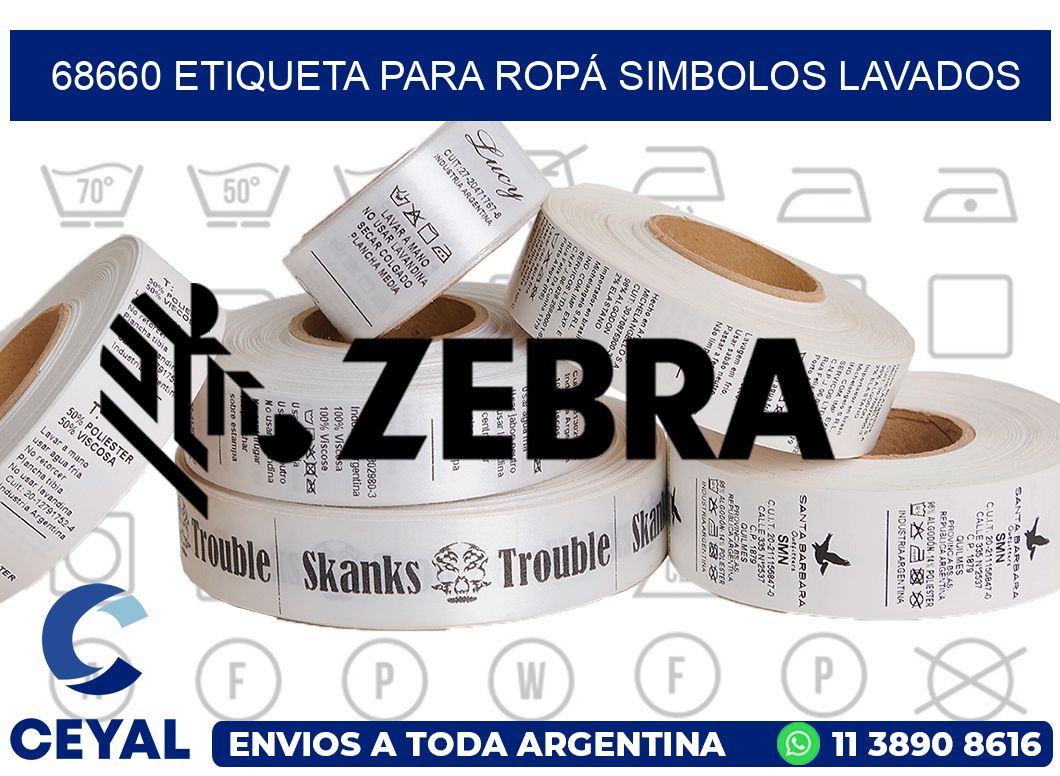 68660 ETIQUETA PARA ROPÁ SIMBOLOS LAVADOS