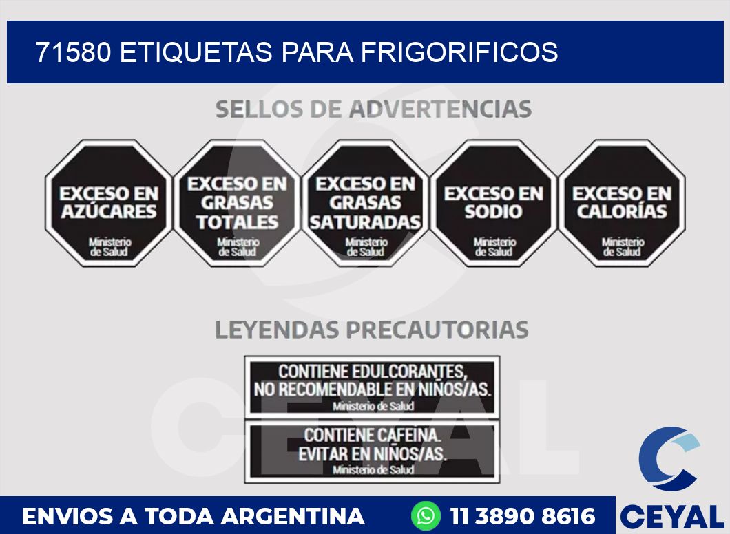 71580 ETIQUETAS PARA FRIGORIFICOS