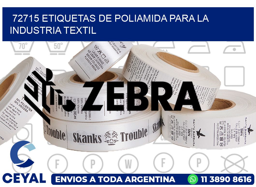 72715 ETIQUETAS DE POLIAMIDA PARA LA INDUSTRIA TEXTIL