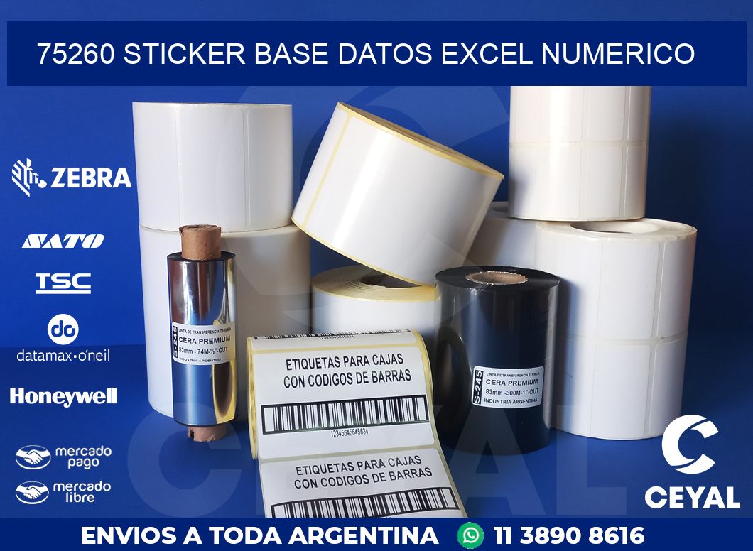 75260 sticker base datos excel numerico