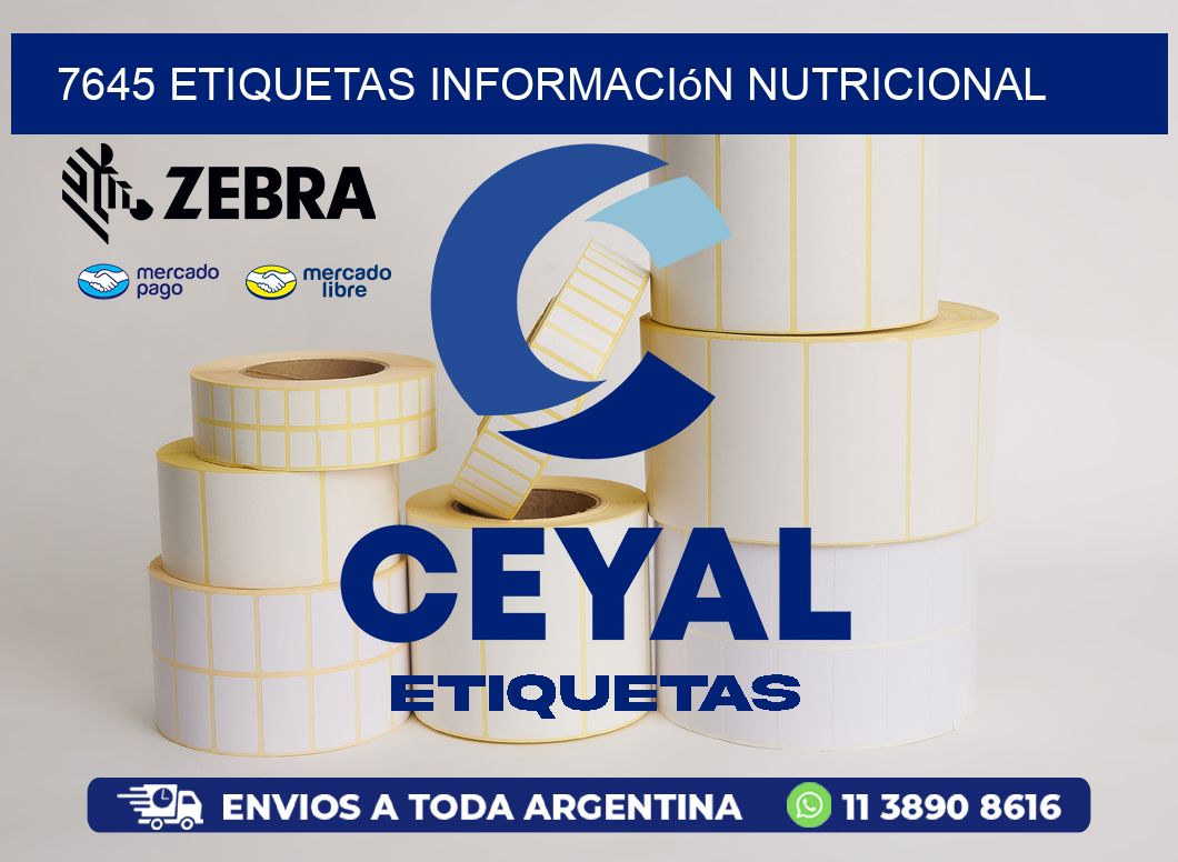 7645 etiquetas Información nutricional