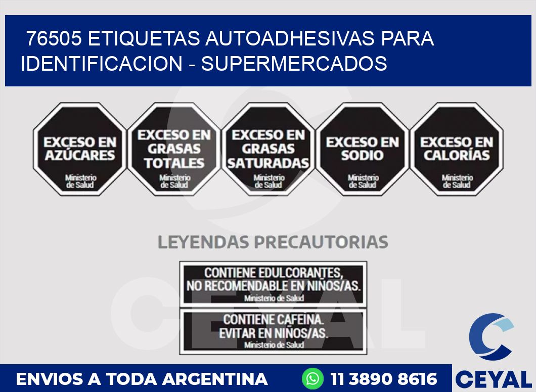 76505 ETIQUETAS AUTOADHESIVAS PARA IDENTIFICACION - SUPERMERCADOS