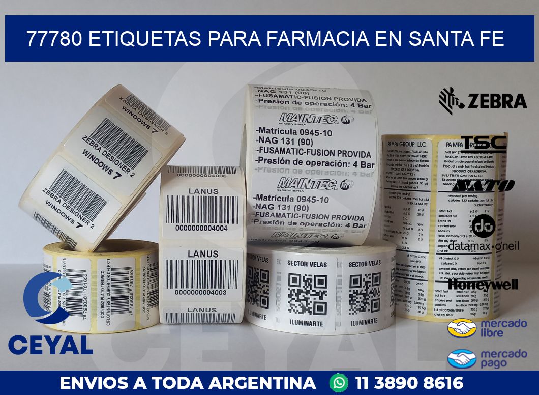 77780 ETIQUETAS PARA FARMACIA EN SANTA FE