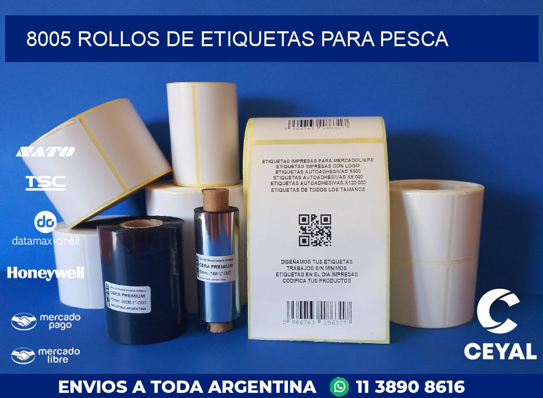 8005 ROLLOS DE ETIQUETAS PARA PESCA