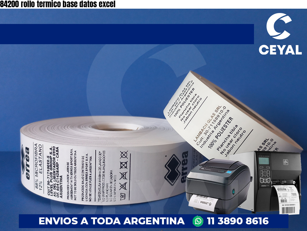 84200 rollo termico base datos excel