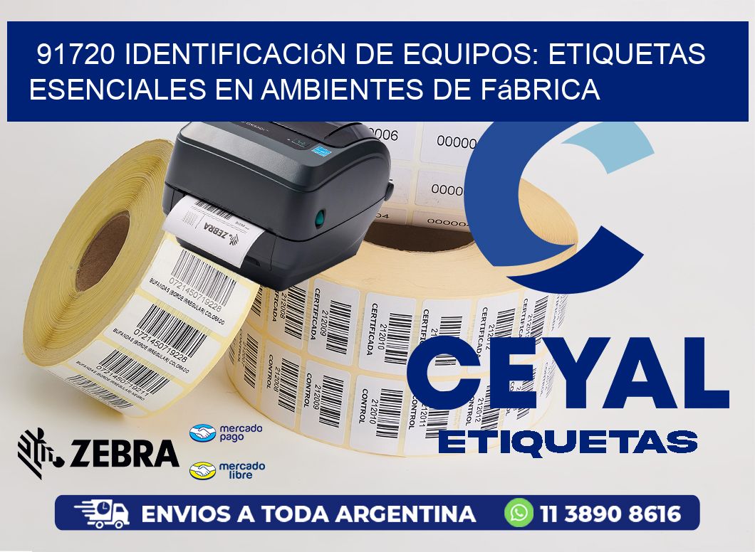 91720 Identificación de Equipos: Etiquetas Esenciales en Ambientes de Fábrica