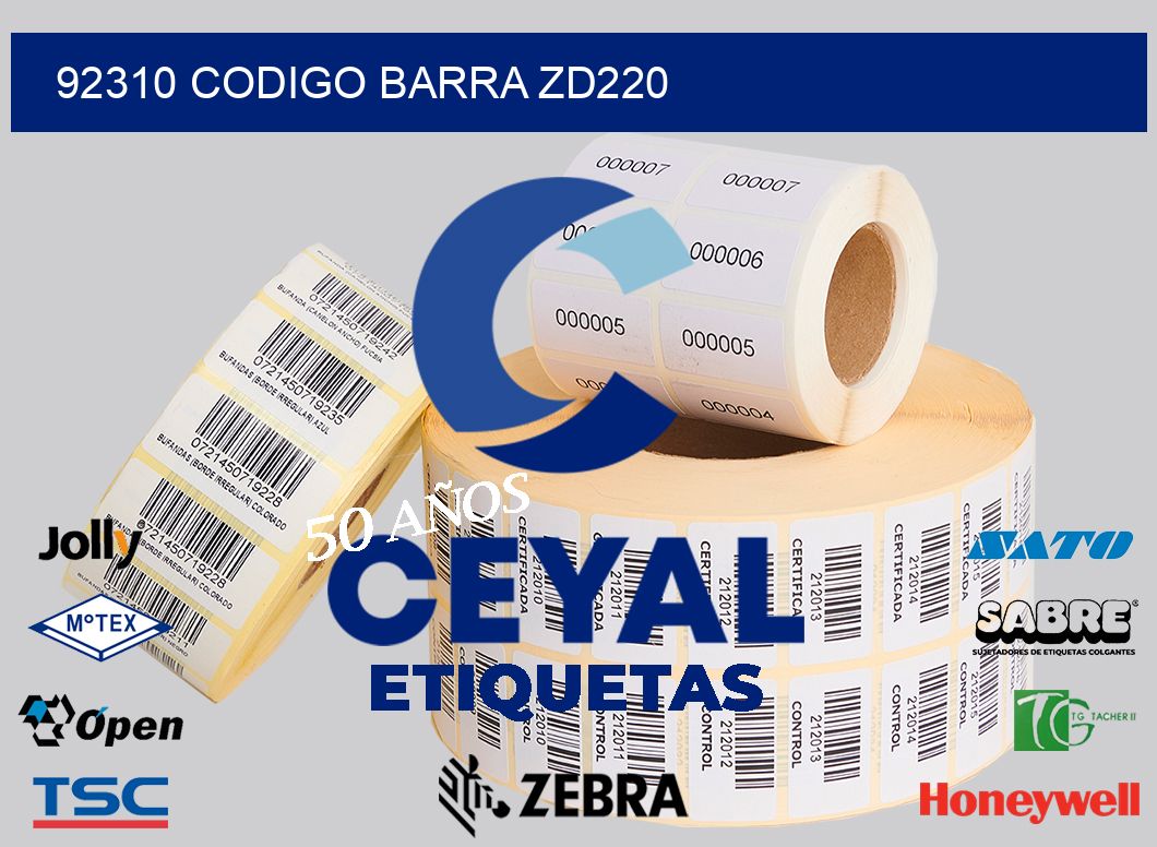 92310 CODIGO BARRA ZD220