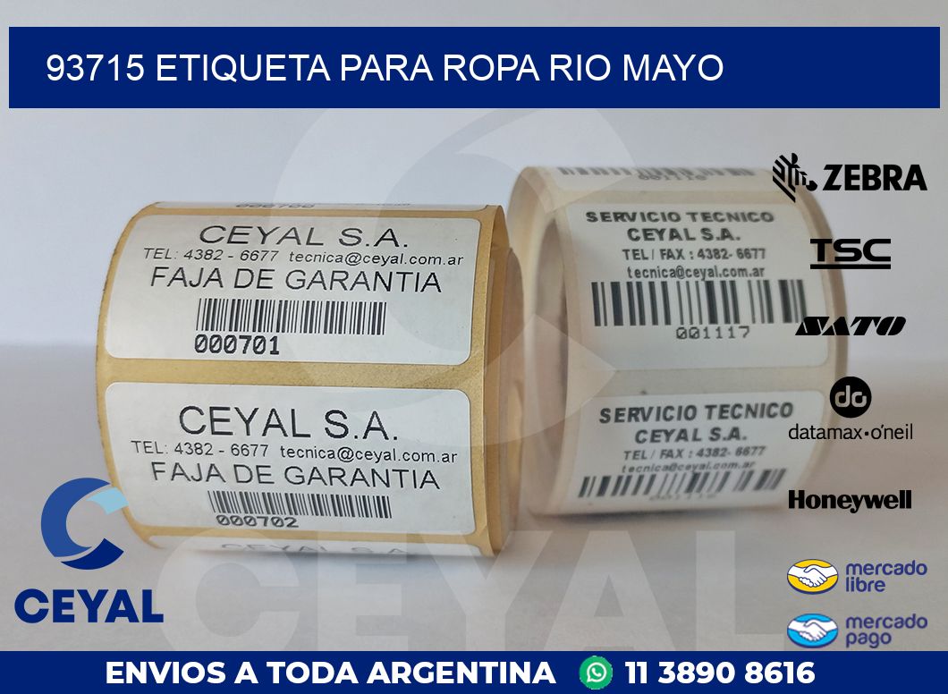 93715 ETIQUETA PARA ROPA RIO MAYO