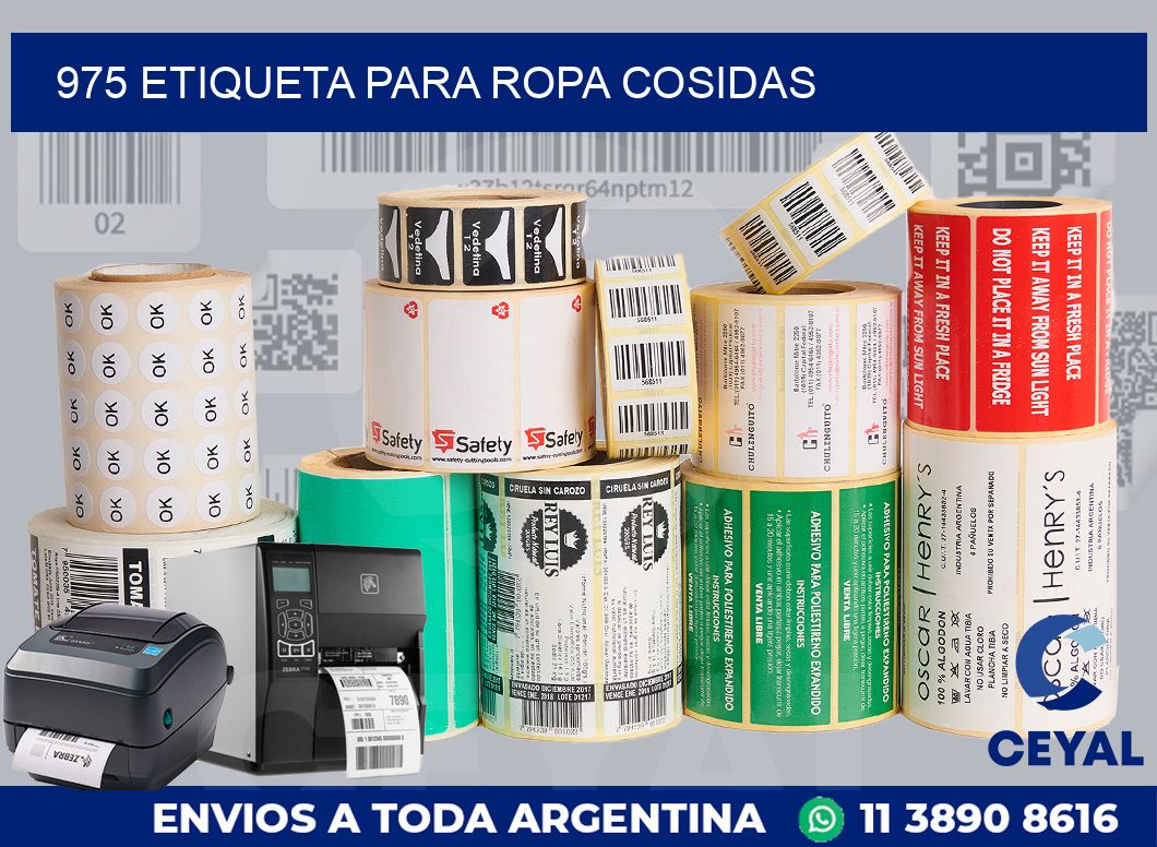 975 ETIQUETA PARA ROPA COSIDAS