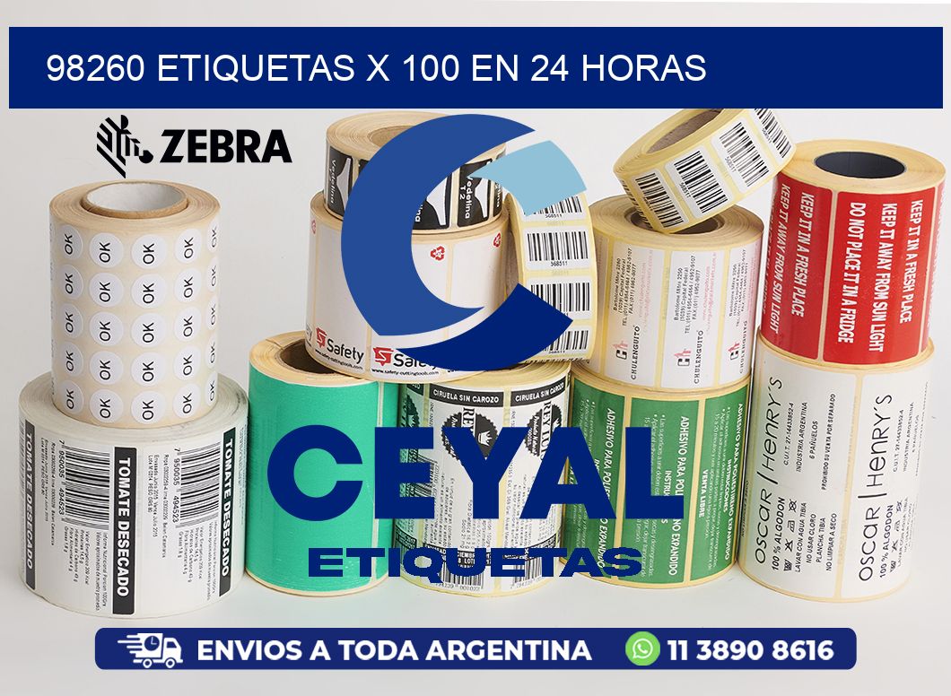 98260 ETIQUETAS X 100 EN 24 HORAS