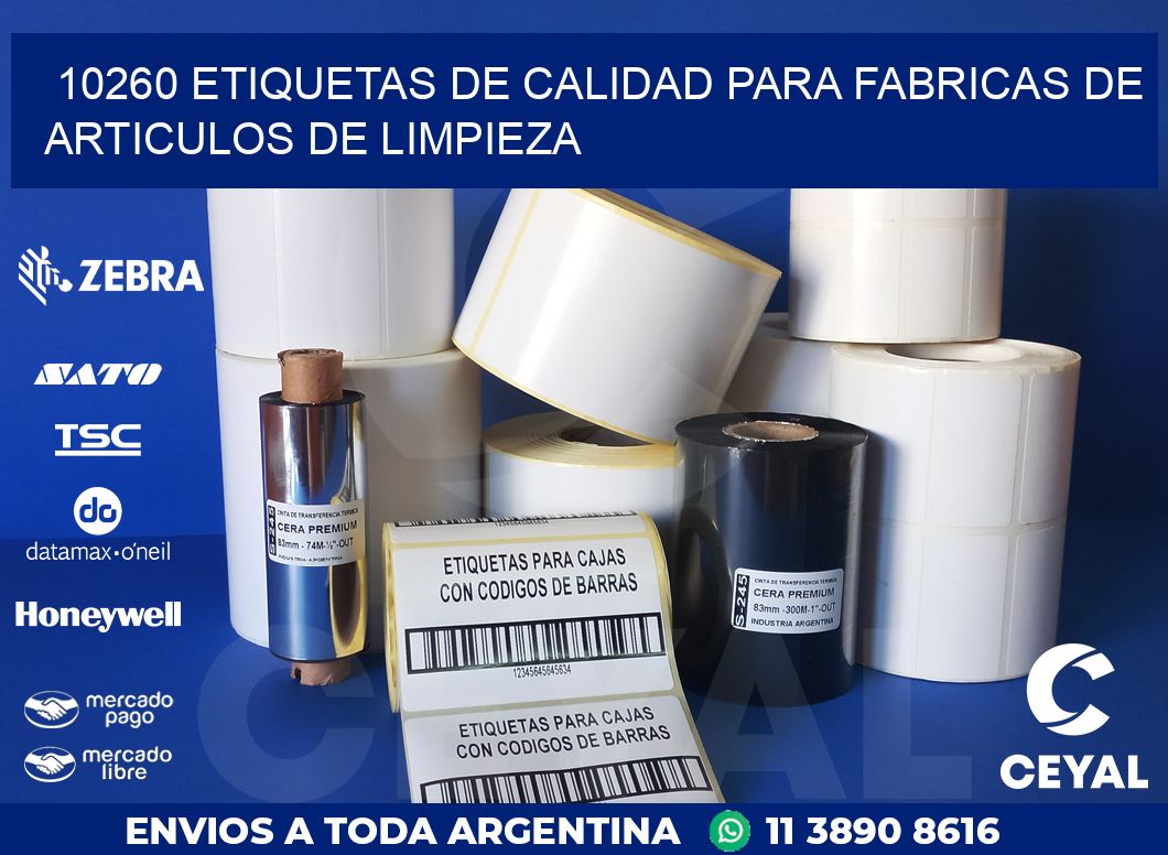 10260 ETIQUETAS DE CALIDAD PARA FABRICAS DE ARTICULOS DE LIMPIEZA