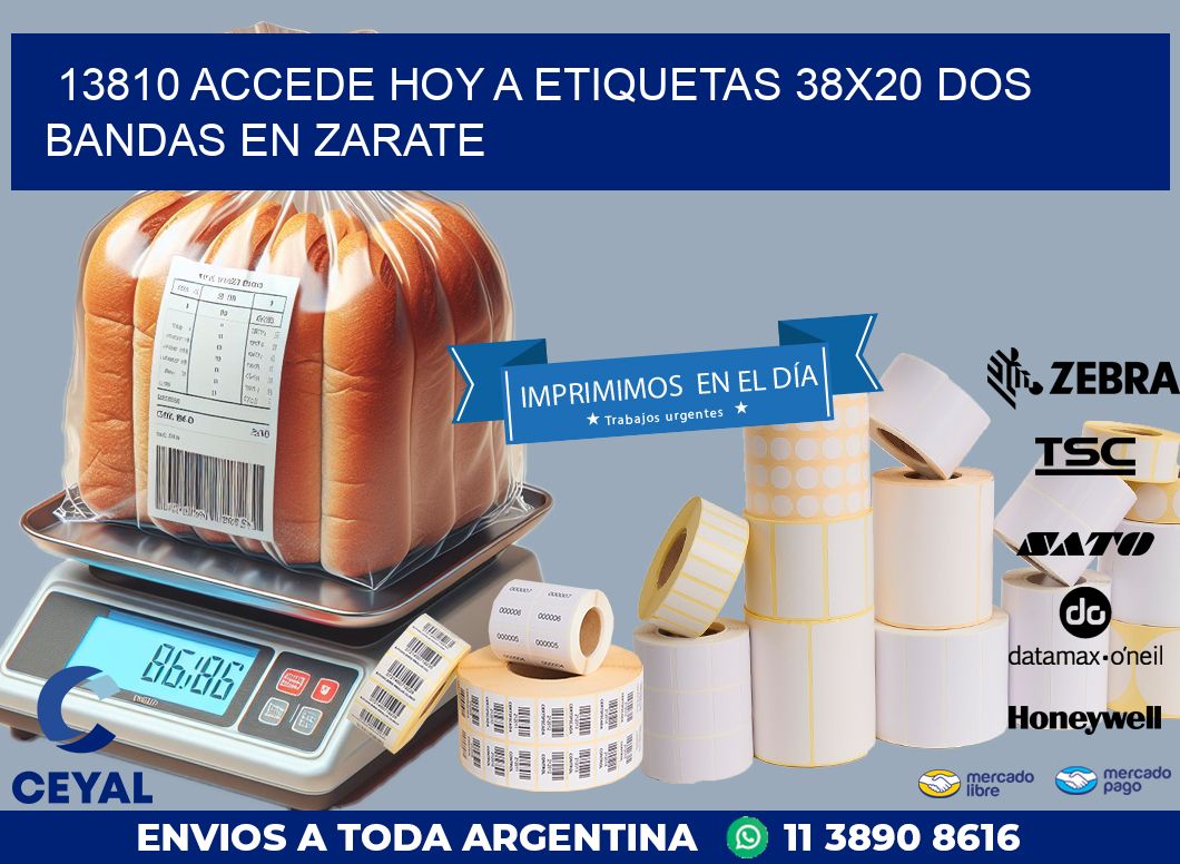 13810 ACCEDE HOY A ETIQUETAS 38X20 DOS BANDAS EN ZARATE