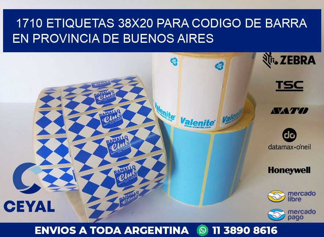 1710 ETIQUETAS 38X20 PARA CODIGO DE BARRA EN PROVINCIA DE BUENOS AIRES