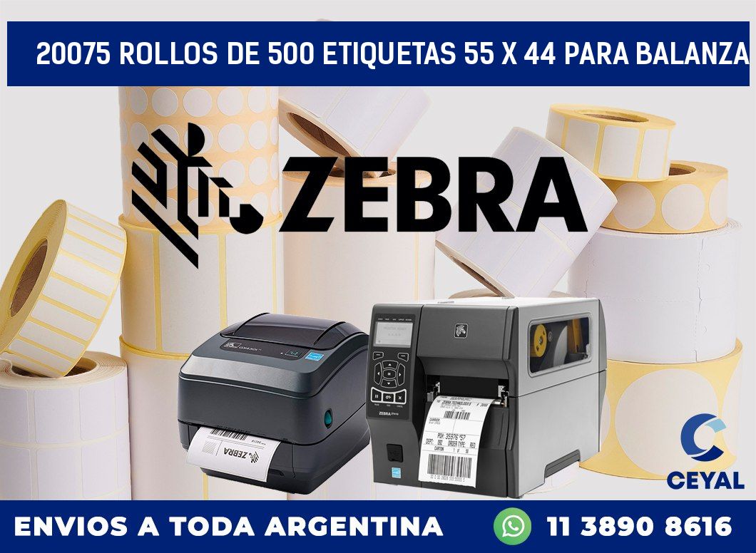 20075 ROLLOS DE 500 ETIQUETAS 55 X 44 PARA BALANZA