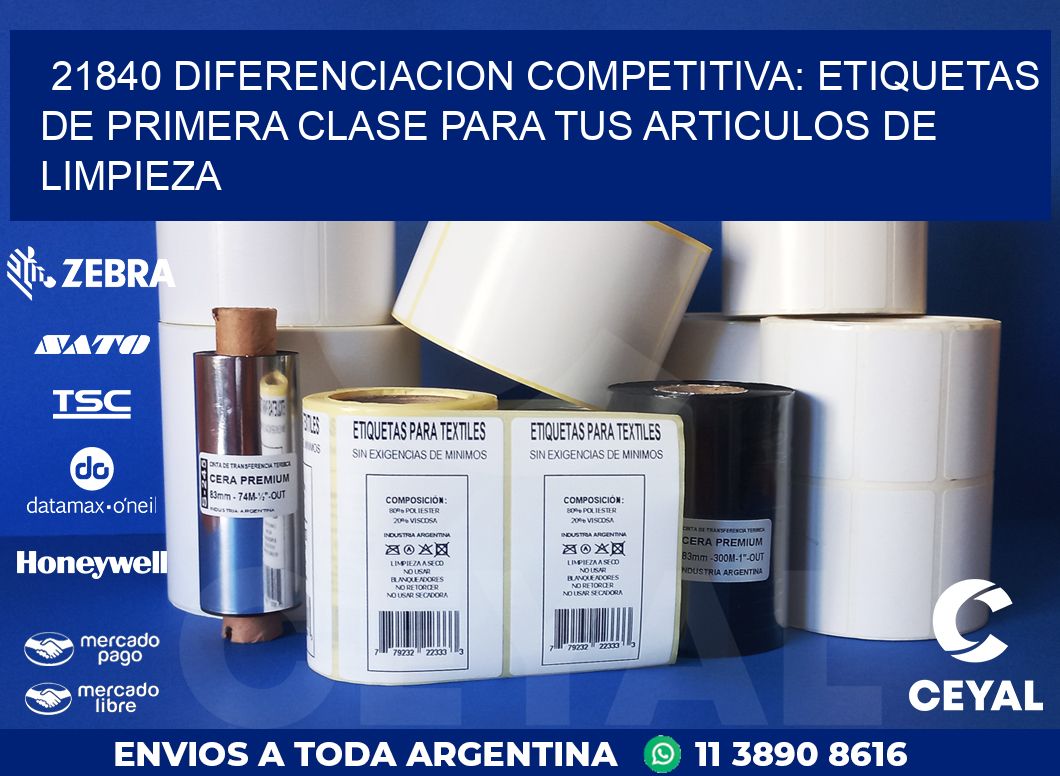 21840 DIFERENCIACION COMPETITIVA: ETIQUETAS DE PRIMERA CLASE PARA TUS ARTICULOS DE LIMPIEZA