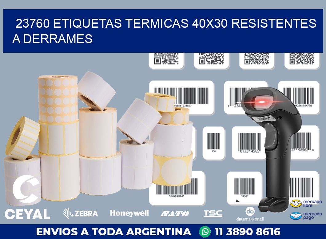 23760 ETIQUETAS TERMICAS 40X30 RESISTENTES A DERRAMES