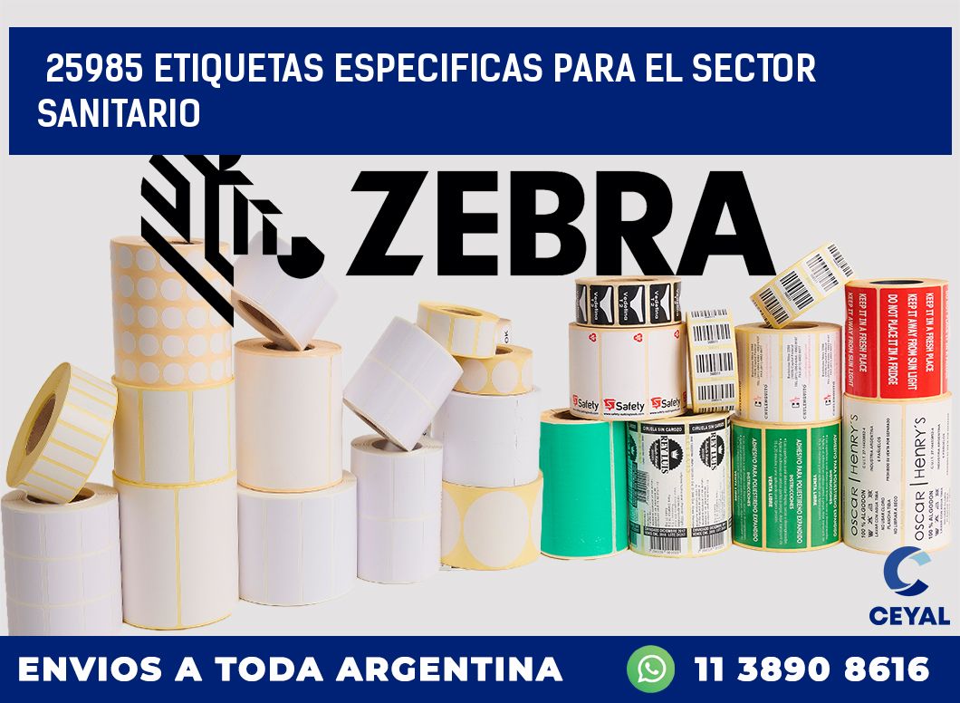 25985 ETIQUETAS ESPECIFICAS PARA EL SECTOR SANITARIO