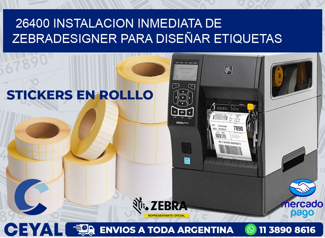 26400 INSTALACION INMEDIATA DE ZEBRADESIGNER PARA DISEÑAR ETIQUETAS